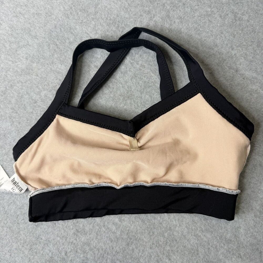 Balera White Sequin Dance Crop Top Girls Size 1C Racerback Bra Top Y2K Party - Picture 6 of 11